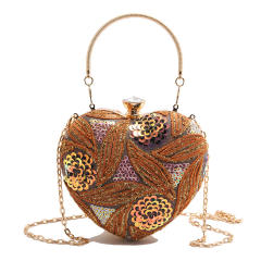 2025 Fashion Sequin heart Shoulder Bag Instagram Evening Bag