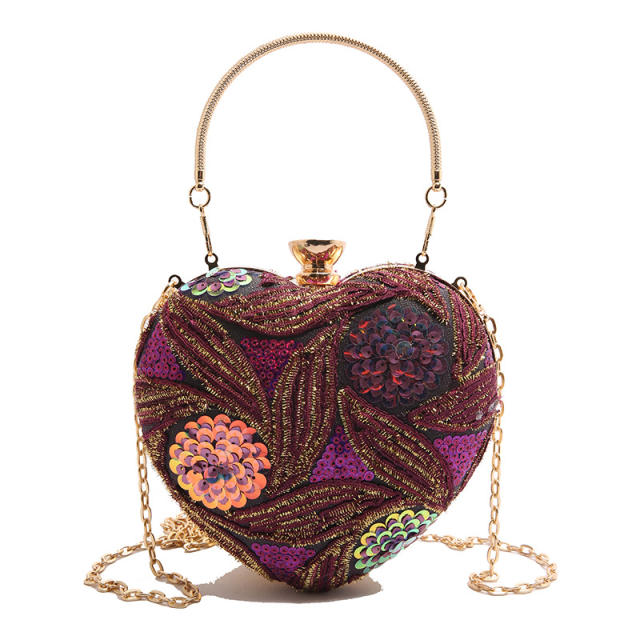 2025 Fashion Sequin heart Shoulder Bag Instagram Evening Bag