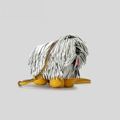 Creative Cute Fringed Pine Lion Dog Shoulder Bag Funny Handbag Shepherd Dog Women's Bag