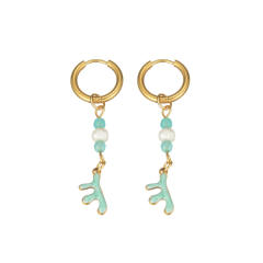 Fashion color enamel ocean animal starfish stainless steel earrings