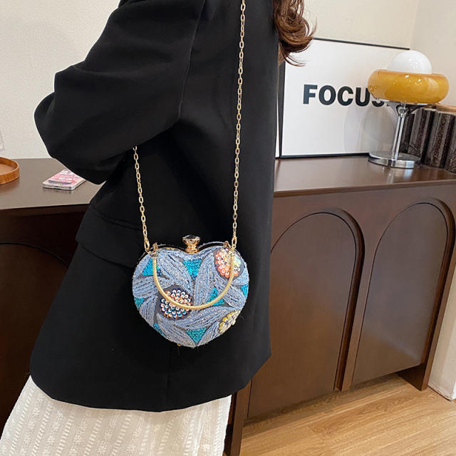 2025 Fashion Sequin heart Shoulder Bag Instagram Evening Bag