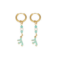 Fashion color enamel ocean animal starfish stainless steel earrings
