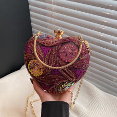 2025 Fashion Sequin heart Shoulder Bag Instagram Evening Bag