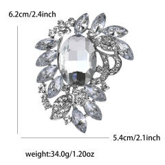 Korean Fashion Creative Alloy Medium Glass Brooch