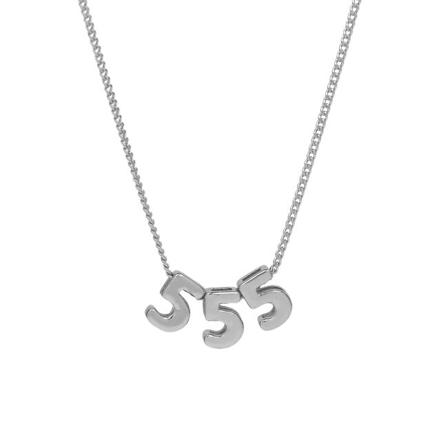 Hot-Selling 18K Gold-Plated copper High-Polish Lucky Number Angel Number Pendant Necklace