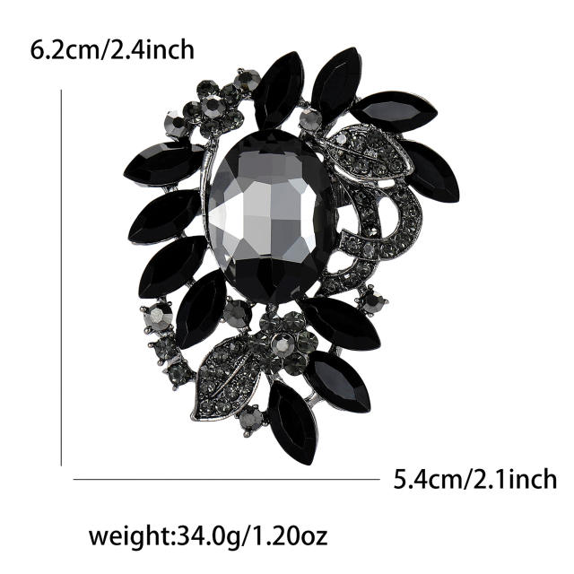 Korean Fashion Creative Alloy Medium Glass Brooch