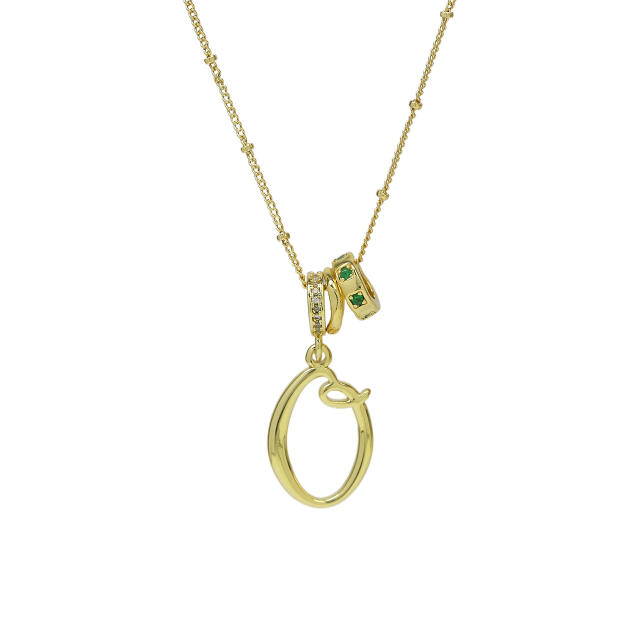 18K Gold Electroplated High-Polish Cursive Handwriting 26 English Letter Initial letter Pendant Necklace