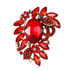 Korean Fashion Creative Alloy Medium Glass Brooch