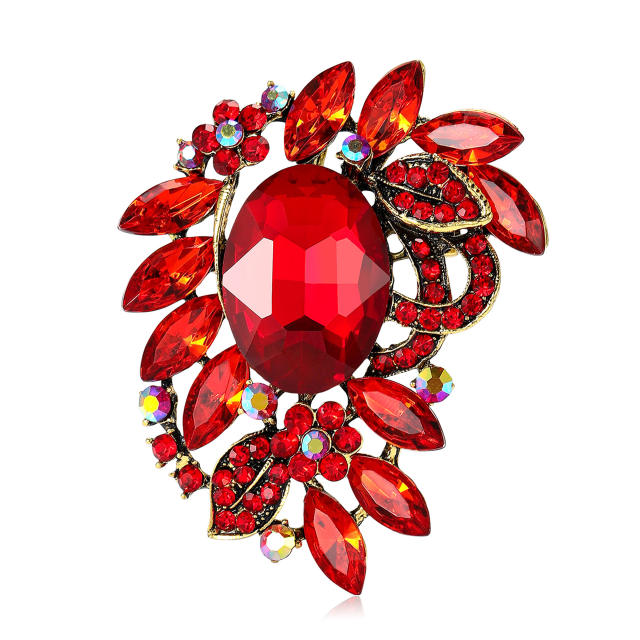 Korean Fashion Creative Alloy Medium Glass Brooch