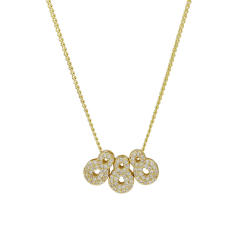 Hot-Selling 18K Gold-Plated Copper Zircon High-Polish Lucky Number Angel Number Pendant Necklace