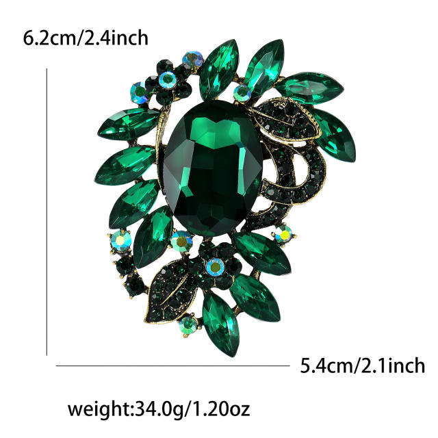 Korean Fashion Creative Alloy Medium Glass Brooch