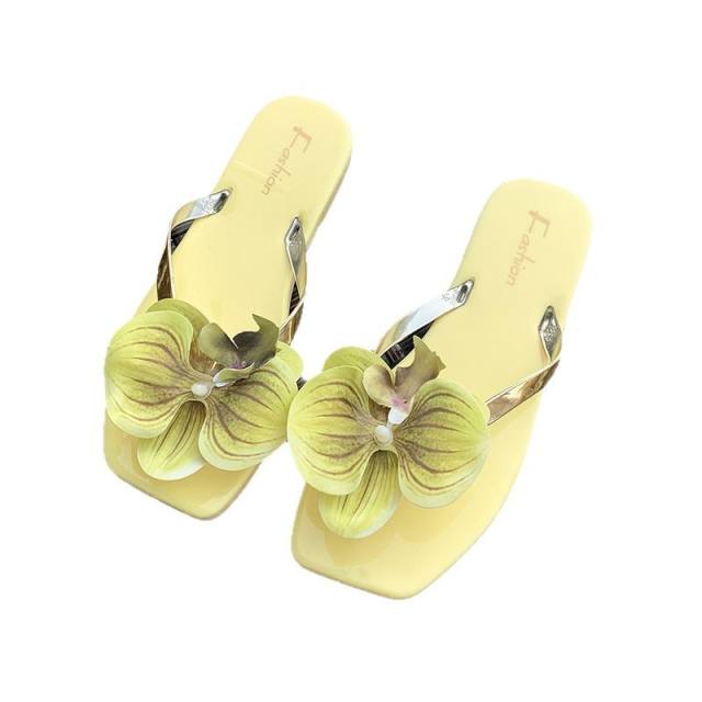 French Style Gentle Fairy Sandals Slippers Women's Summer Phalaenopsis Seaside Holiday Flip-Flops