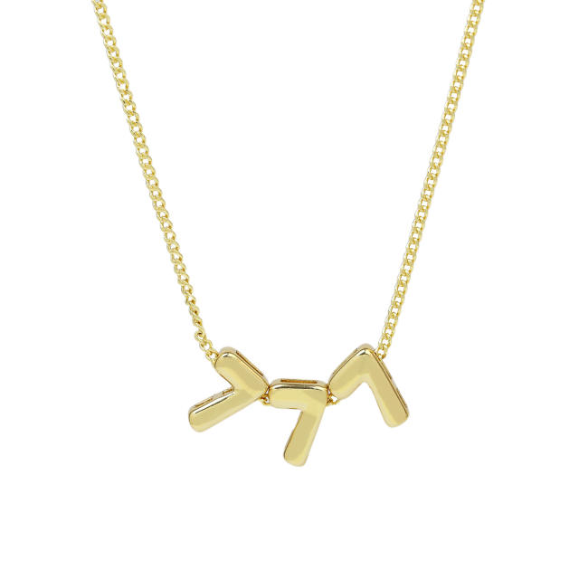 Hot-Selling 18K Gold-Plated copper High-Polish Lucky Number Angel Number Pendant Necklace