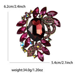 Korean Fashion Creative Alloy Medium Glass Brooch