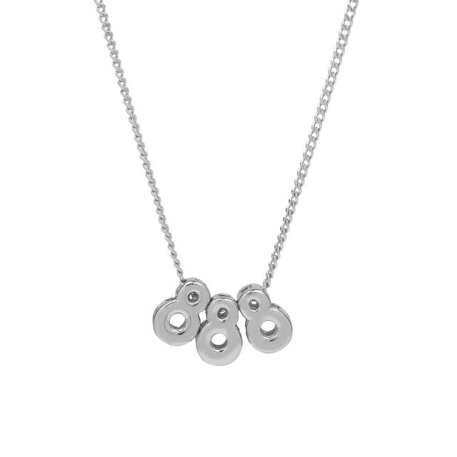 Hot-Selling 18K Gold-Plated copper High-Polish Lucky Number Angel Number Pendant Necklace
