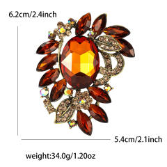 Korean Fashion Creative Alloy Medium Glass Brooch