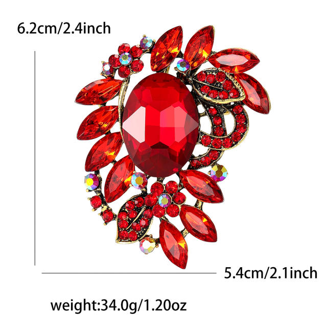 Korean Fashion Creative Alloy Medium Glass Brooch