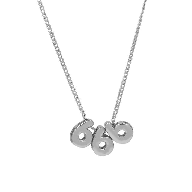 Hot-Selling 18K Gold-Plated copper High-Polish Lucky Number Angel Number Pendant Necklace
