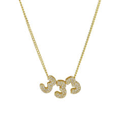 Hot-Selling 18K Gold-Plated Copper Zircon High-Polish Lucky Number Angel Number Pendant Necklace