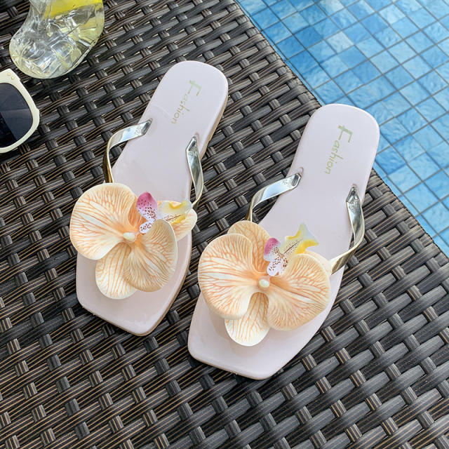 French Style Gentle Fairy Sandals Slippers Women's Summer Phalaenopsis Seaside Holiday Flip-Flops