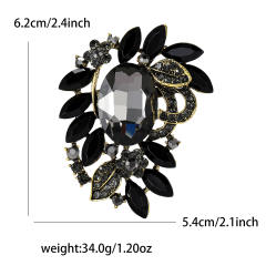 Korean Fashion Creative Alloy Medium Glass Brooch