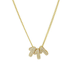 Hot-Selling 18K Gold-Plated Copper Zircon High-Polish Lucky Number Angel Number Pendant Necklace