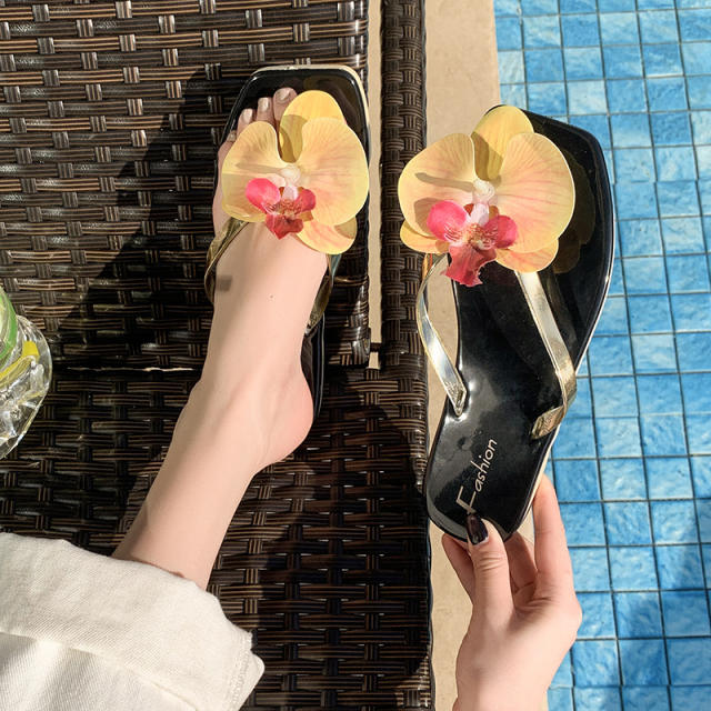 French Style Gentle Fairy Sandals Slippers Women's Summer Phalaenopsis Seaside Holiday Flip-Flops