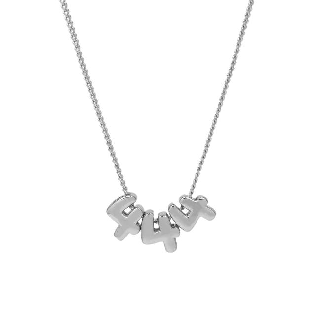 Hot-Selling 18K Gold-Plated copper High-Polish Lucky Number Angel Number Pendant Necklace