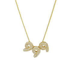 Hot-Selling 18K Gold-Plated Copper Zircon High-Polish Lucky Number Angel Number Pendant Necklace