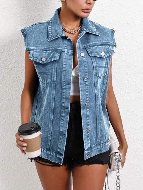 Women's Wear Joker Temperament Commuter Denim Vest Jacket