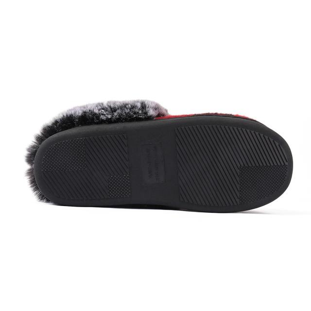 New Plaid fluffy slippers winter comfortable warm non-slip cotton slippers wholesale