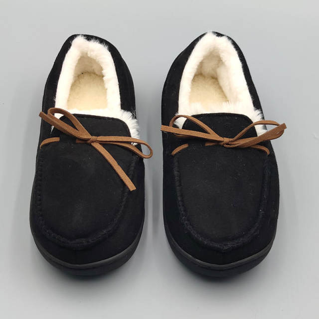 Women's Warm Casual Bean Shoes Women's Bow Round Head All-inclusive Household Wearing Cotton Shoes
