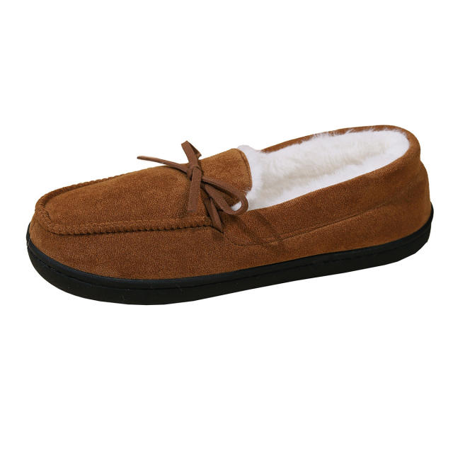 Women's Warm Casual Bean Shoes Women's Bow Round Head All-inclusive Household Wearing Cotton Shoes