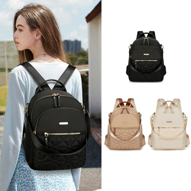 New Style Textile Backpack Women's Simple Casual Student Schoolbag All-match Large Capacity Travel Backpack