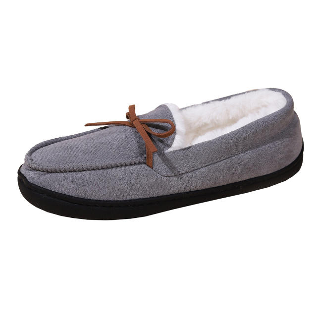 Women's Warm Casual Bean Shoes Women's Bow Round Head All-inclusive Household Wearing Cotton Shoes