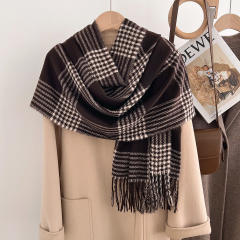 Classic thick design plaid pattern autumn winter warm scarf