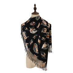 2025 New Soft Thickeneded Warm Imitation Cashmere Printed Tassel Scarf