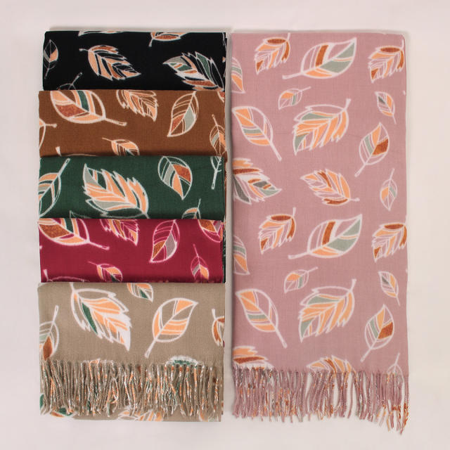 2025 New Soft Thickeneded Warm Imitation Cashmere Printed Tassel Scarf