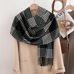 Classic thick design plaid pattern autumn winter warm scarf