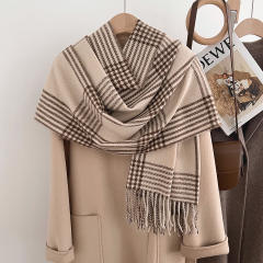 Classic thick design plaid pattern autumn winter warm scarf