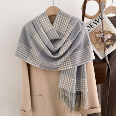 Classic thick design plaid pattern autumn winter warm scarf