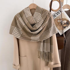 Classic thick design plaid pattern autumn winter warm scarf