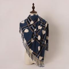 New Style Heart Scarf  Faux Cashmere Winter Warm Thickened Scarf Wholesale