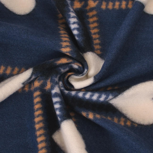 New Style Heart Scarf  Faux Cashmere Winter Warm Thickened Scarf Wholesale