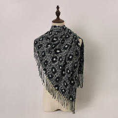 New Leopard Print Scarf for Women Trendy Long Imitation Cashmere Scarf,