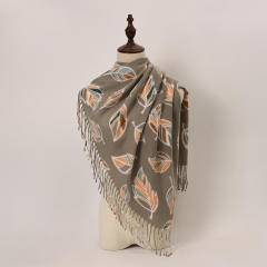 2025 New Soft Thickeneded Warm Imitation Cashmere Printed Tassel Scarf