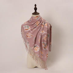 2025 New Soft Thickeneded Warm Imitation Cashmere Printed Tassel Scarf