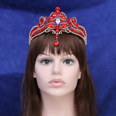 Barqoue style colorful glass crystal statement wedding birthday crown