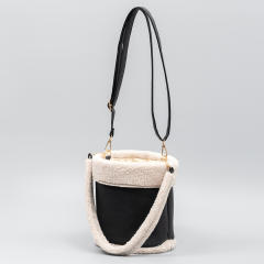 Vintage Bucket Bag Autumn Winter Plush Handbag