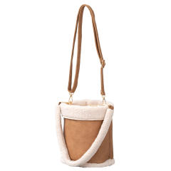 Vintage Bucket Bag Autumn Winter Plush Handbag